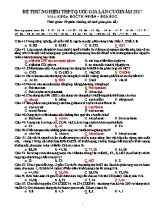 Đề thi thử nghiệm THPT Quốc gia lần cuối môn Hóa học năm 2017